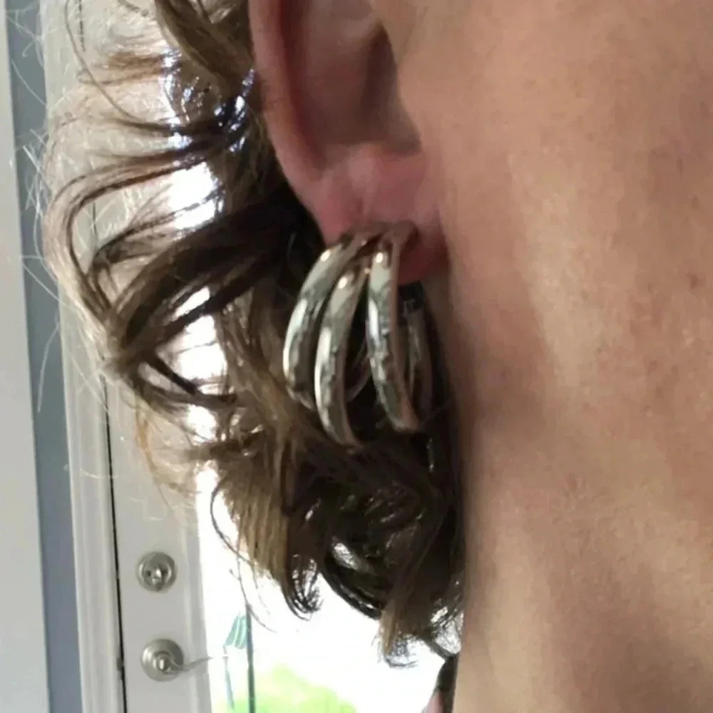 Silver Triple Hoop Fashion Earrings NWT